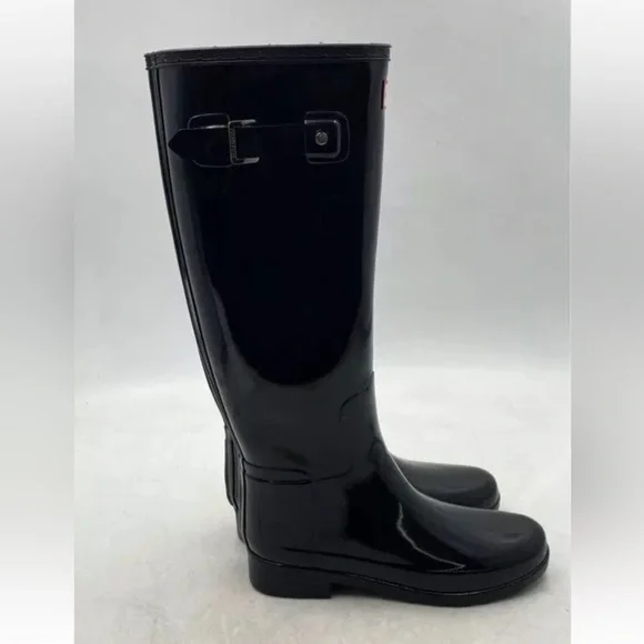 Hunter Black Tall Rain Boots Women's Size 5 - Picture 2 of 10